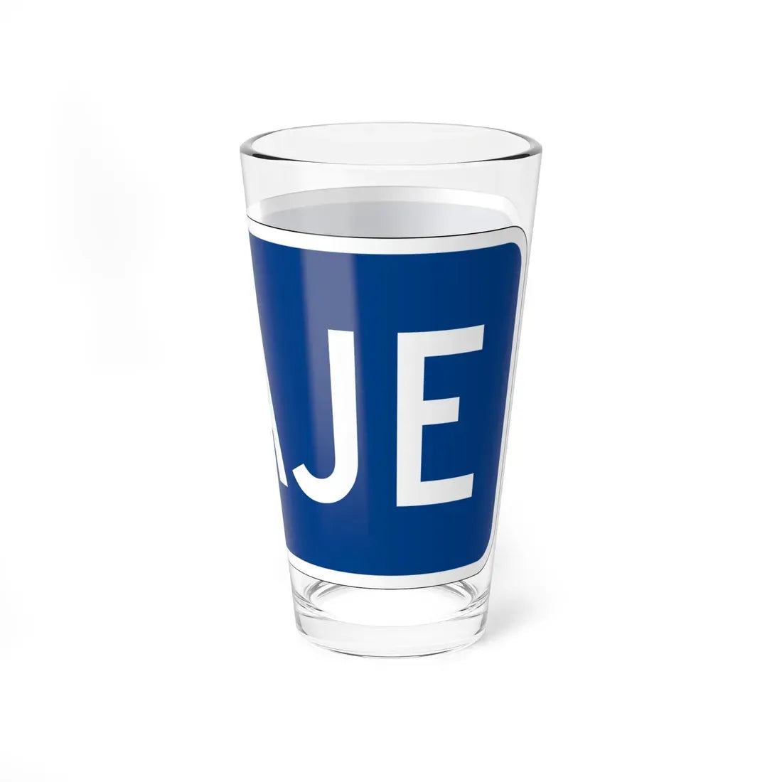 Toll plate blue es (Puerto Rico) (Road Sign) Pint Glass 16oz - Go Mug Yourself