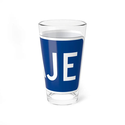 Toll plate blue es (Puerto Rico) (Road Sign) Pint Glass 16oz - Go Mug Yourself
