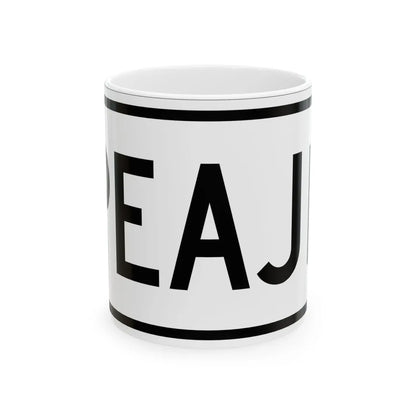 Toll plate es (Puerto Rico) (Road Sign) White Coffee Mug 11oz - Go Mug Yourself