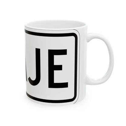 Toll plate es (Puerto Rico) (Road Sign) White Coffee Mug - Go Mug Yourself