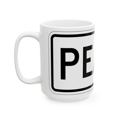 Toll plate es (Puerto Rico) (Road Sign) White Coffee Mug - Go Mug Yourself