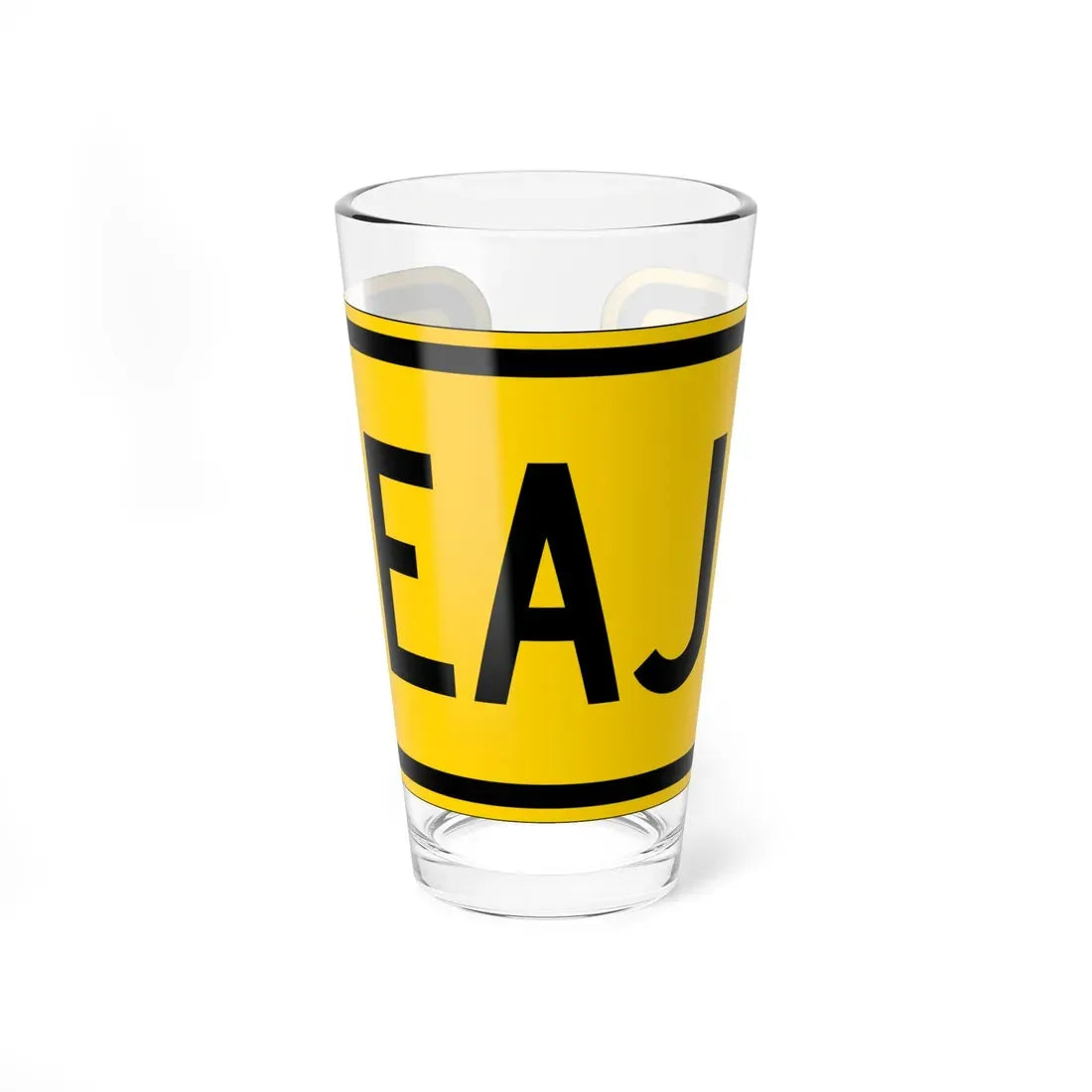 Toll plate yellow es (Puerto Rico) (Road Sign) Pint Glass 16oz 16oz - Go Mug Yourself
