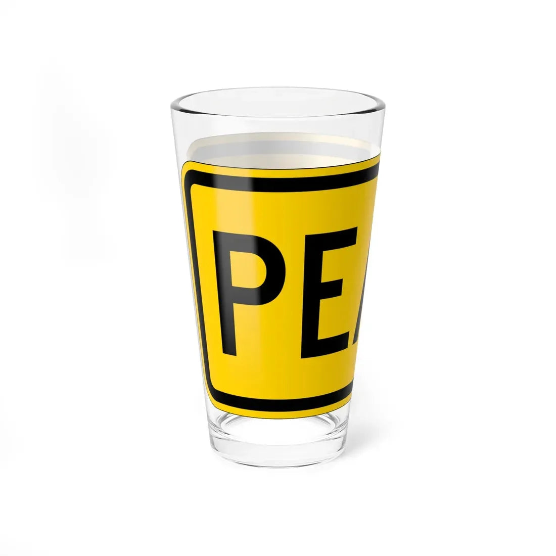 Toll plate yellow es (Puerto Rico) (Road Sign) Pint Glass 16oz - Go Mug Yourself