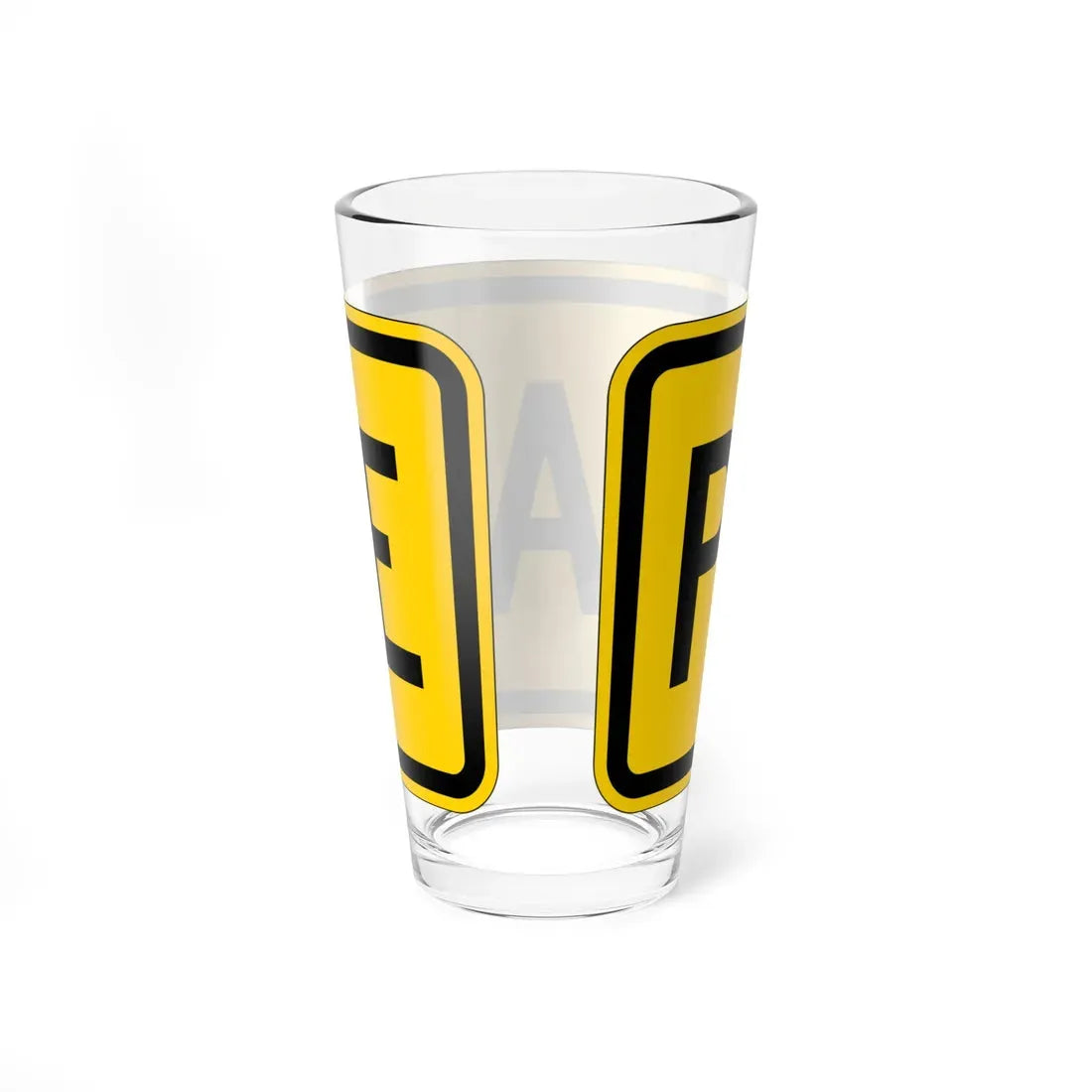 Toll plate yellow es (Puerto Rico) (Road Sign) Pint Glass 16oz - Go Mug Yourself