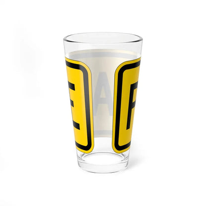 Toll plate yellow es (Puerto Rico) (Road Sign) Pint Glass 16oz - Go Mug Yourself