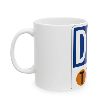 Toll Texas DNT new (Texas) (Road Sign) White Coffee Mug - Go Mug Yourself