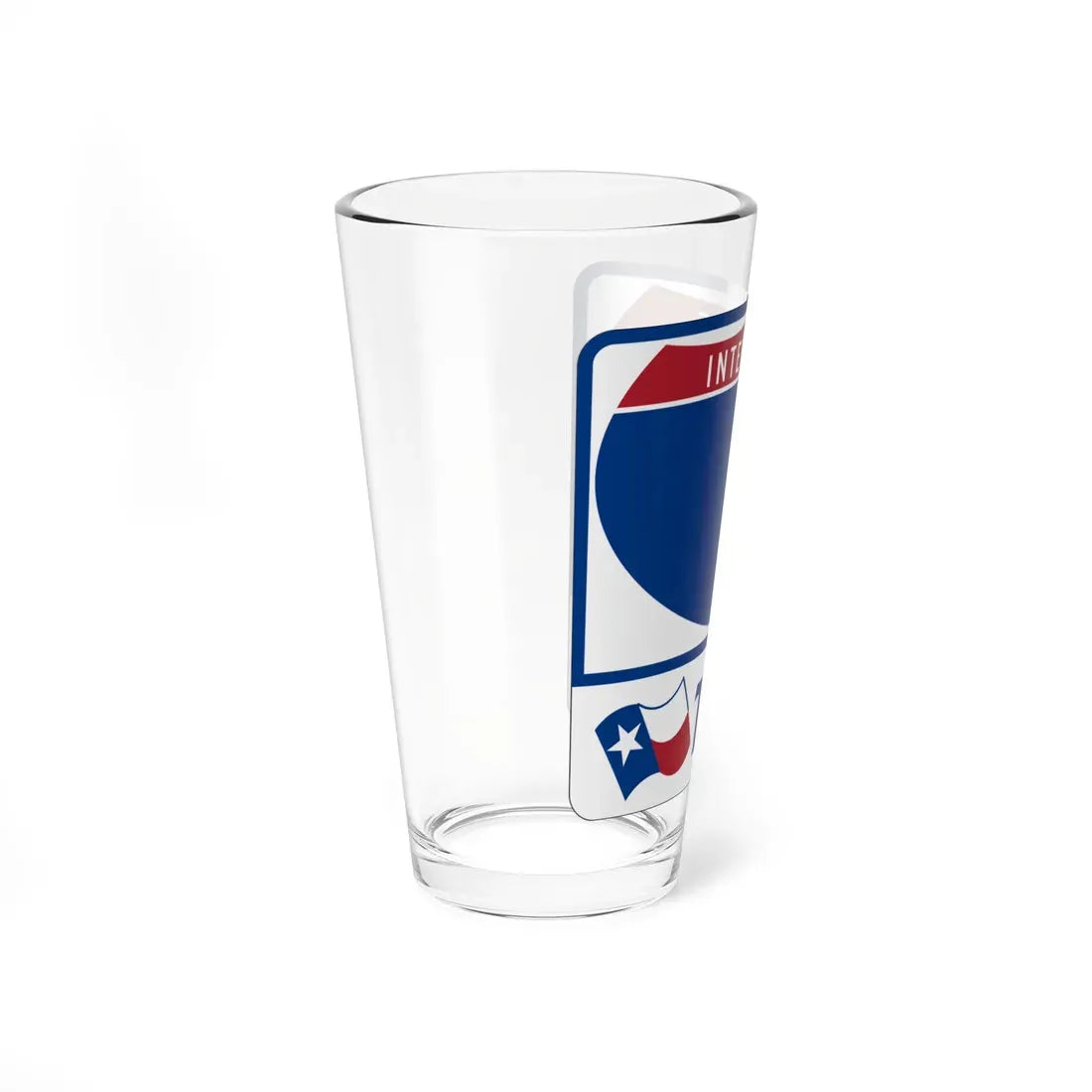 Toll Texas Interstate Highway blank (Texas) (Road Sign) Pint Glass 16oz - Go Mug Yourself