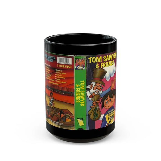 TOM SAWYER AND FRIENDS (VHS COVER) - Black Coffee Mug-15oz-Go Mug Yourself