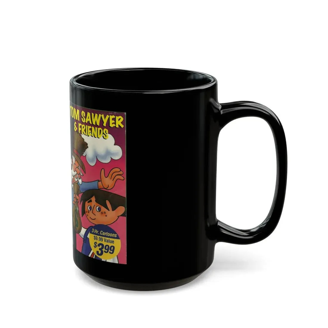 TOM SAWYER AND FRIENDS (VHS COVER) - Black Coffee Mug - Go Mug Yourself