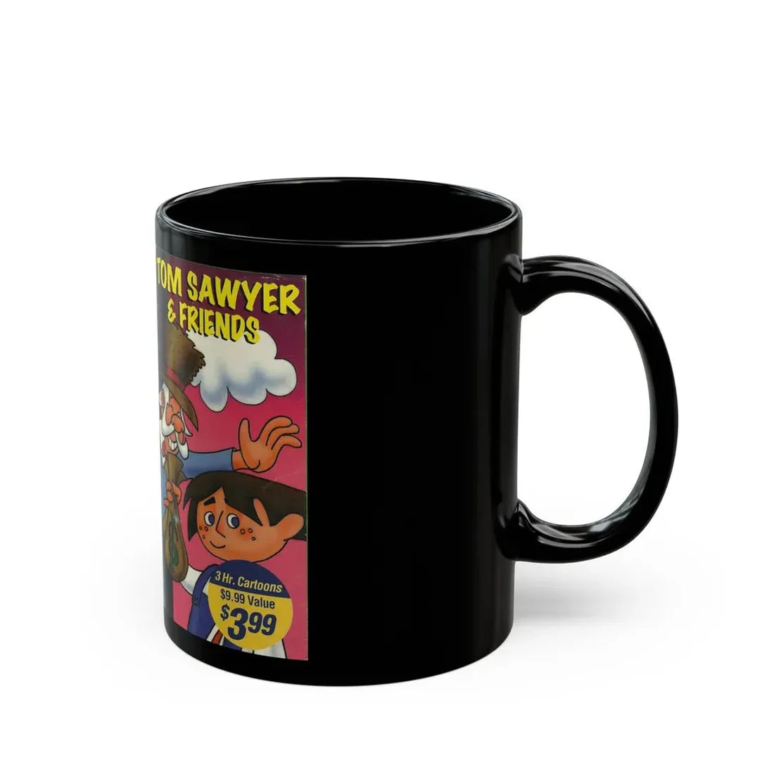 TOM SAWYER AND FRIENDS (VHS COVER) - Black Coffee Mug - Go Mug Yourself