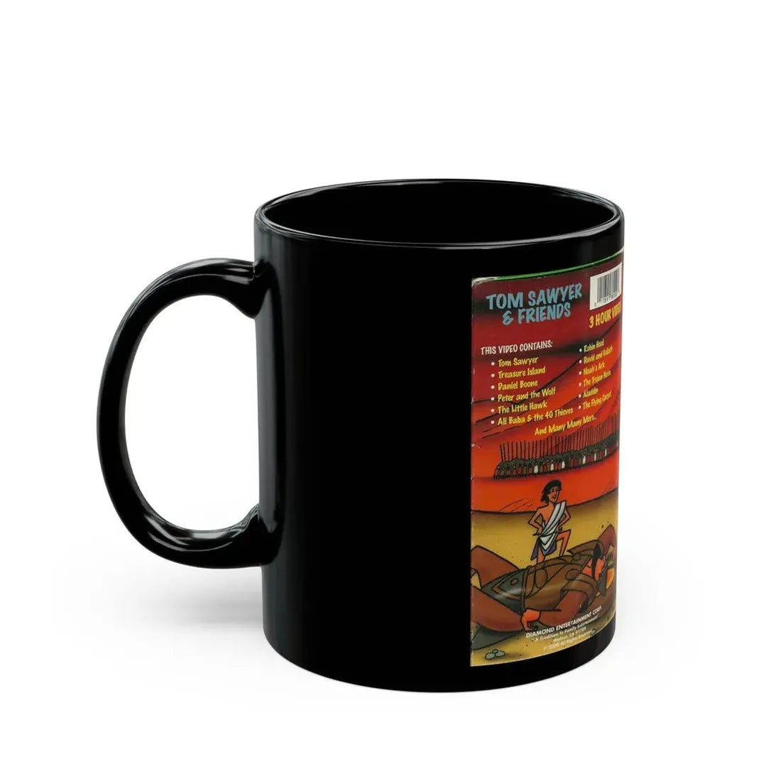 TOM SAWYER AND FRIENDS (VHS COVER) - Black Coffee Mug - Go Mug Yourself