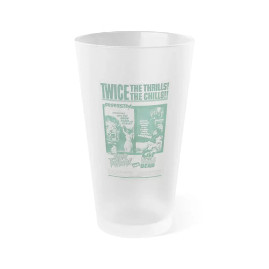 TOMB OF TORTURE + CAVE OF THE LIVING DEAD 1963 Movie Poster - Frosted Pint Glass 16oz 16oz Frosted - Go Mug Yourself