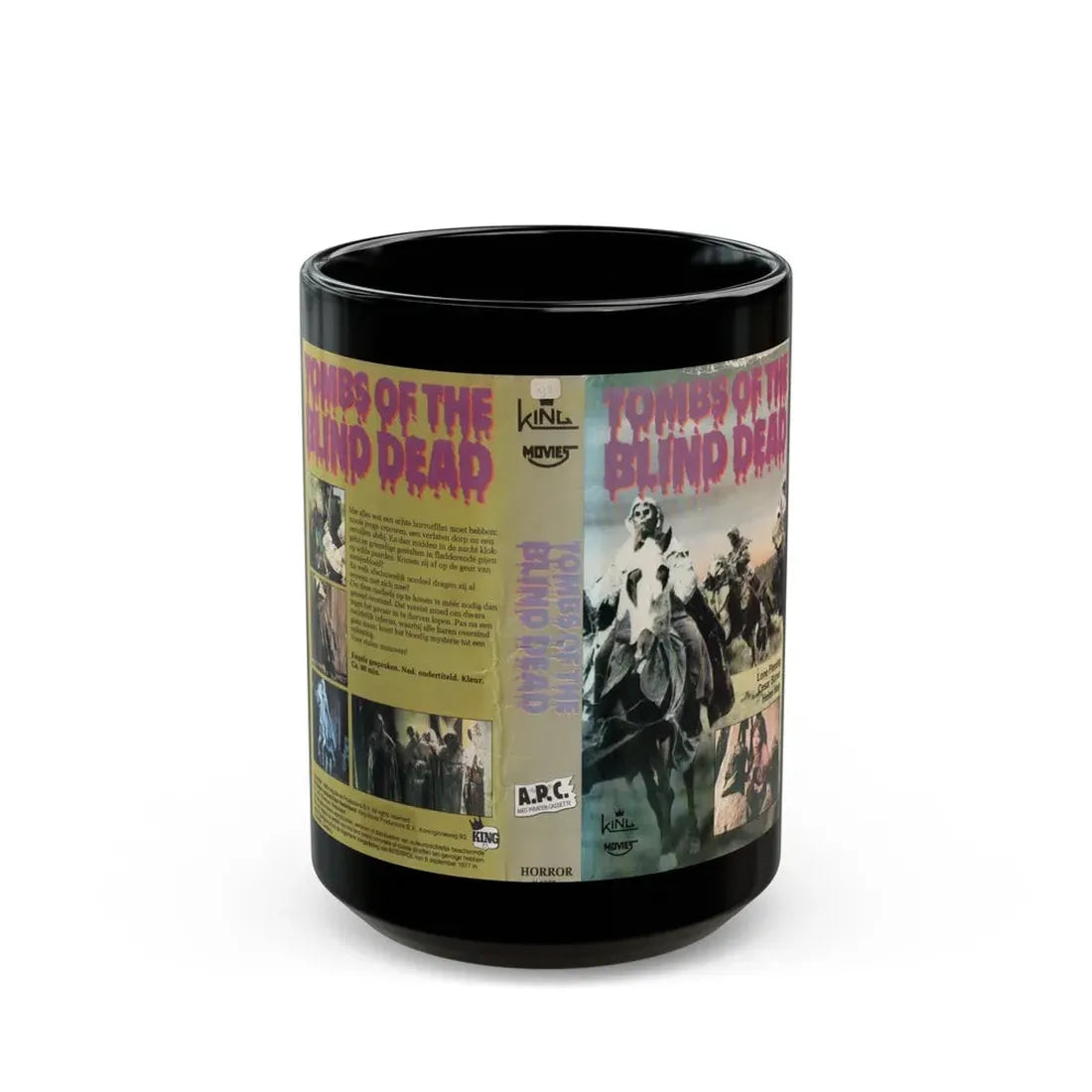 TOMBS OF THE BLIND ZOMBIES KING MOVIES (VHS COVER) - Black Coffee Mug 15oz - Go Mug Yourself