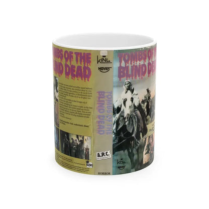 TOMBS OF THE BLIND ZOMBIES KING MOVIES (VHS COVER) - White Coffee Mug 11oz - Go Mug Yourself