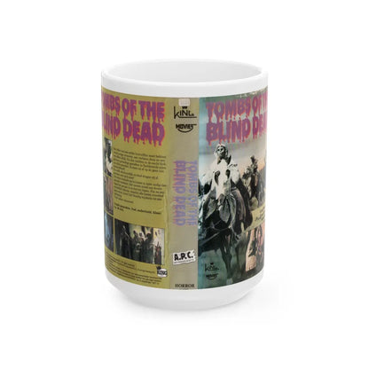 TOMBS OF THE BLIND ZOMBIES KING MOVIES (VHS COVER) - White Coffee Mug-15oz-Go Mug Yourself