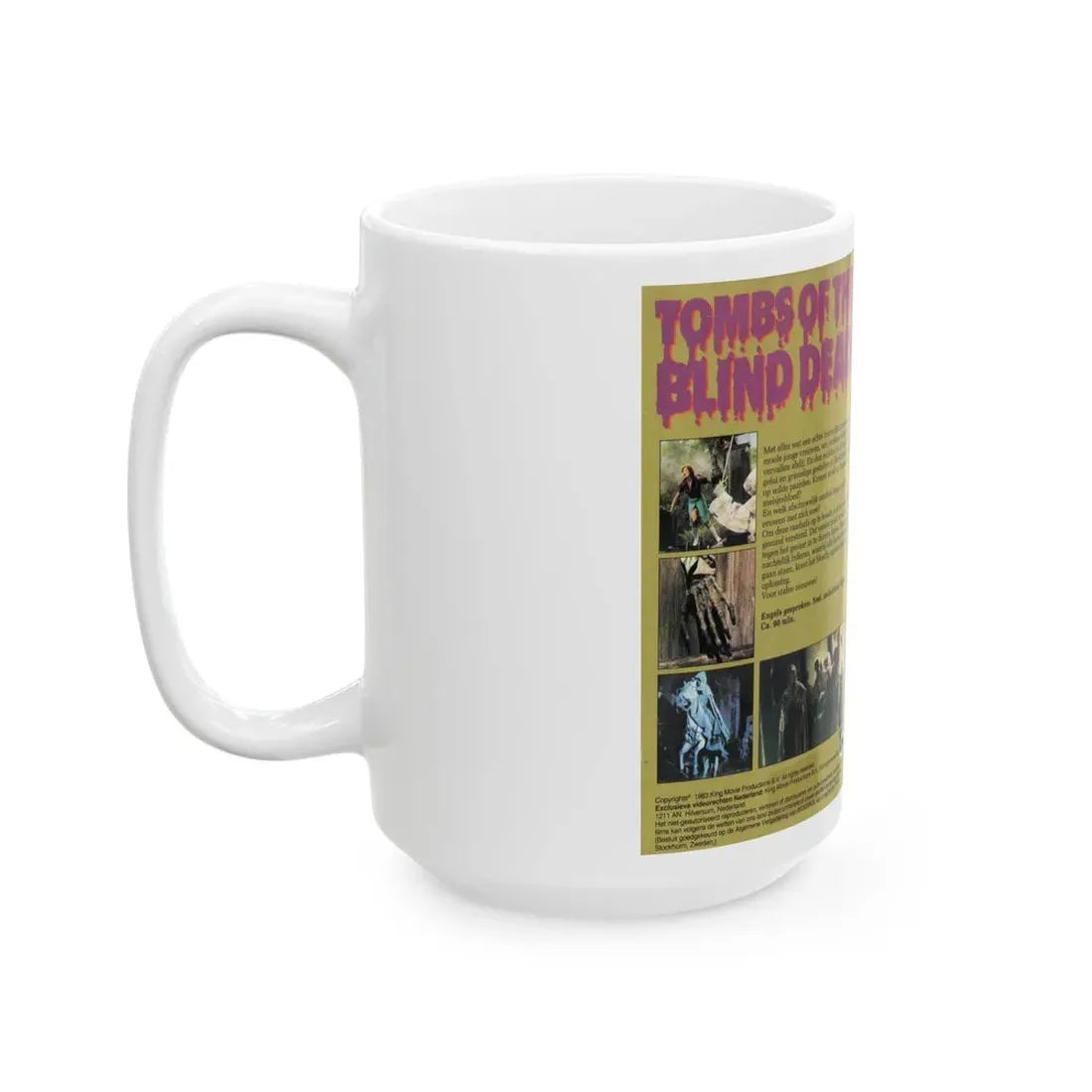 TOMBS OF THE BLIND ZOMBIES KING MOVIES (VHS COVER) - White Coffee Mug - Go Mug Yourself