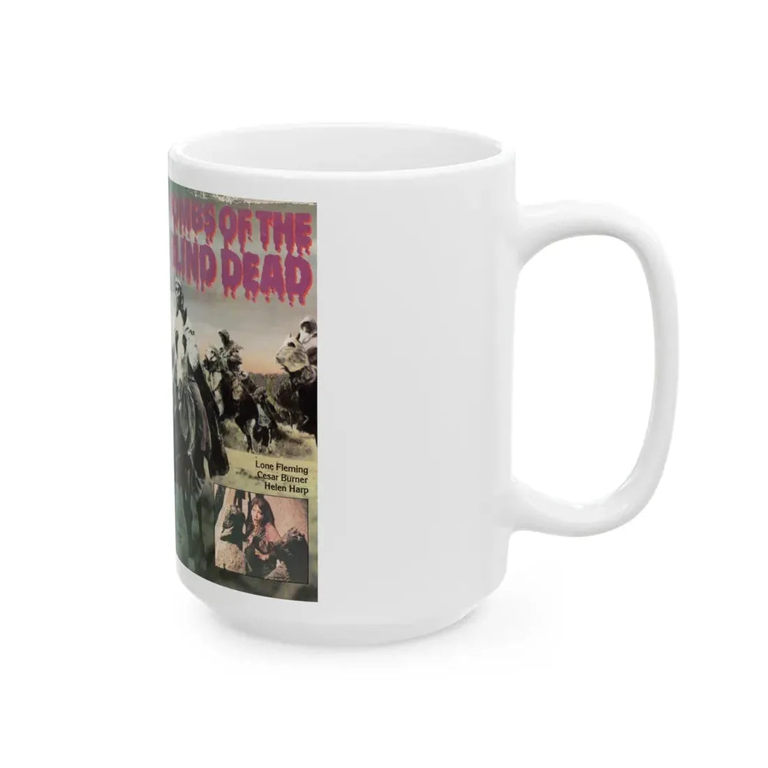 TOMBS OF THE BLIND ZOMBIES KING MOVIES (VHS COVER) - White Coffee Mug - Go Mug Yourself