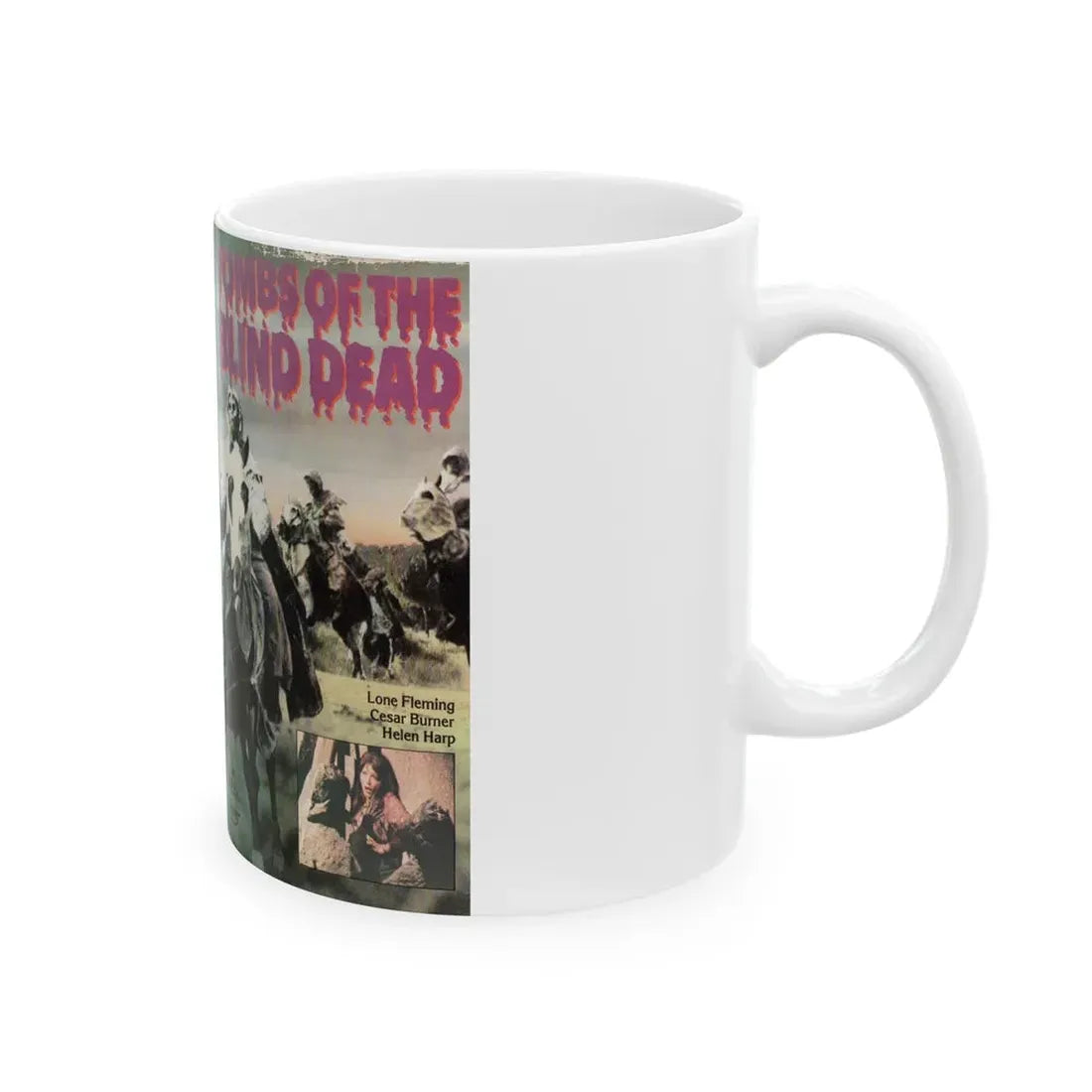 TOMBS OF THE BLIND ZOMBIES KING MOVIES (VHS COVER) - White Coffee Mug - Go Mug Yourself