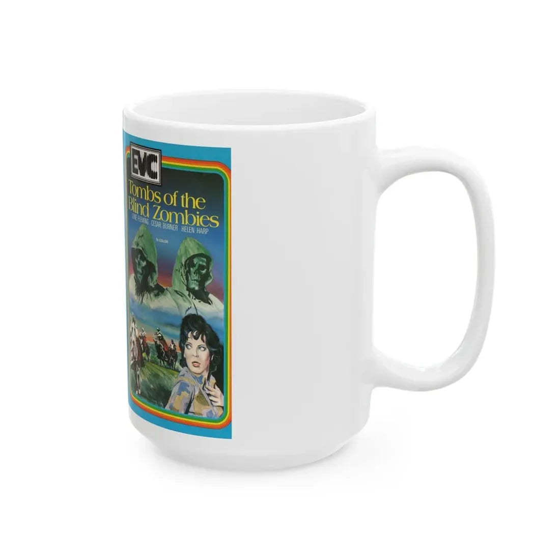 TOMBS OF THE BLIND ZOMBIES (VHS COVER) - White Coffee Mug - Go Mug Yourself