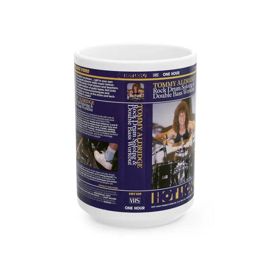 TOMMY ALDRIDGE HOT LICKS (VHS COVER) - White Coffee Mug 15oz - Go Mug Yourself