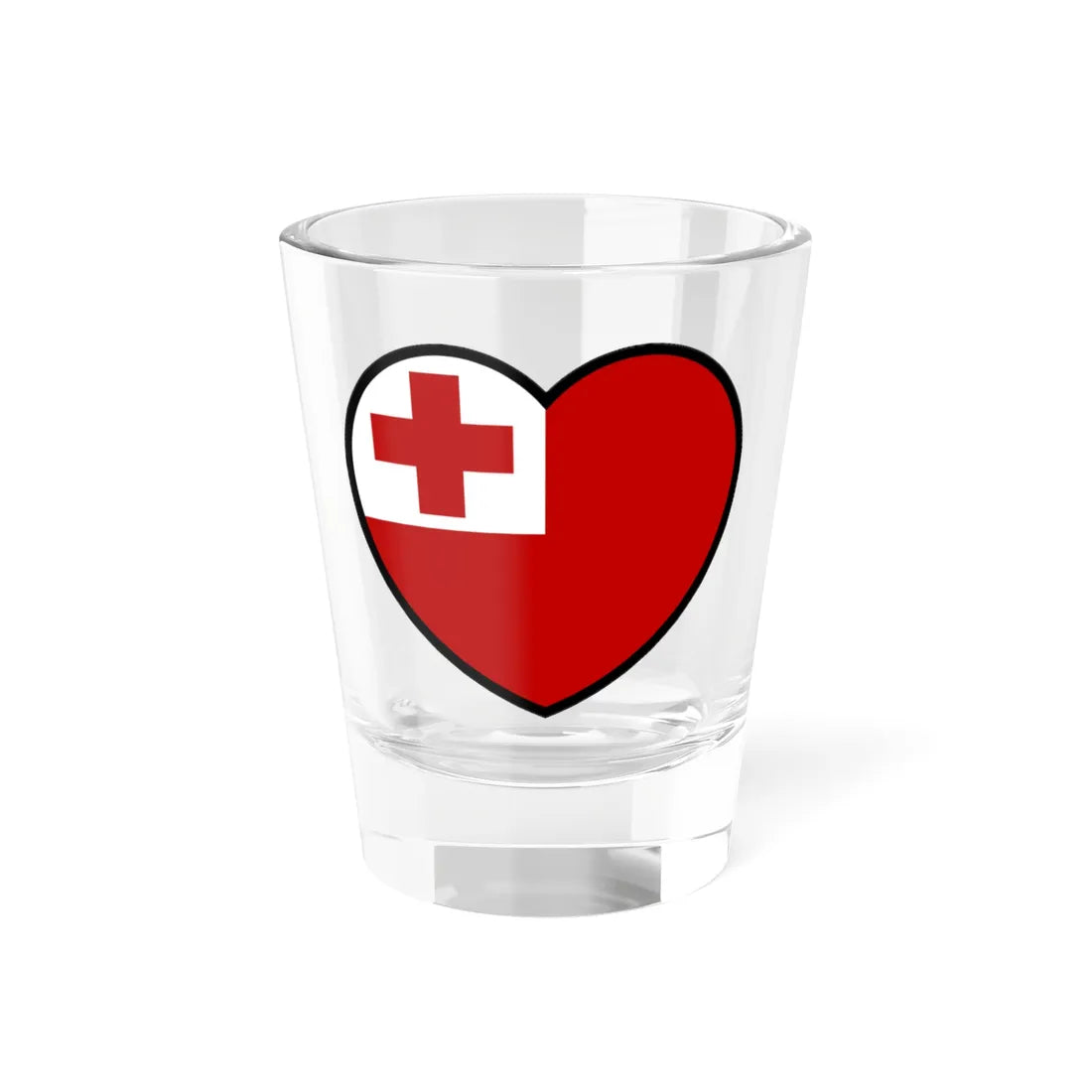 Tonga flag heart (Tonga) Shot Glass 1.5oz 1.5oz - Go Mug Yourself
