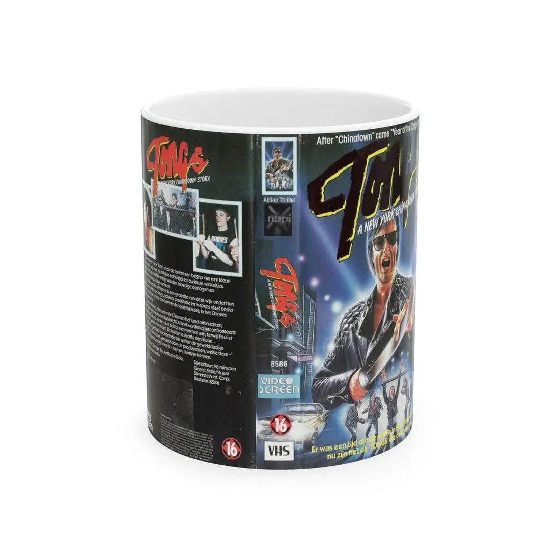 TONGS (VHS COVER) - White Coffee Mug 11oz - Go Mug Yourself