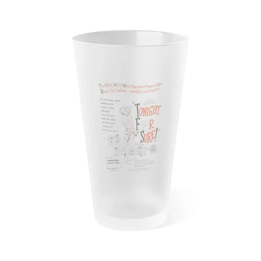 TONIGHT FOR SURE 1962 Movie Poster - Frosted Pint Glass 16oz Default Title - Go Mug Yourself
