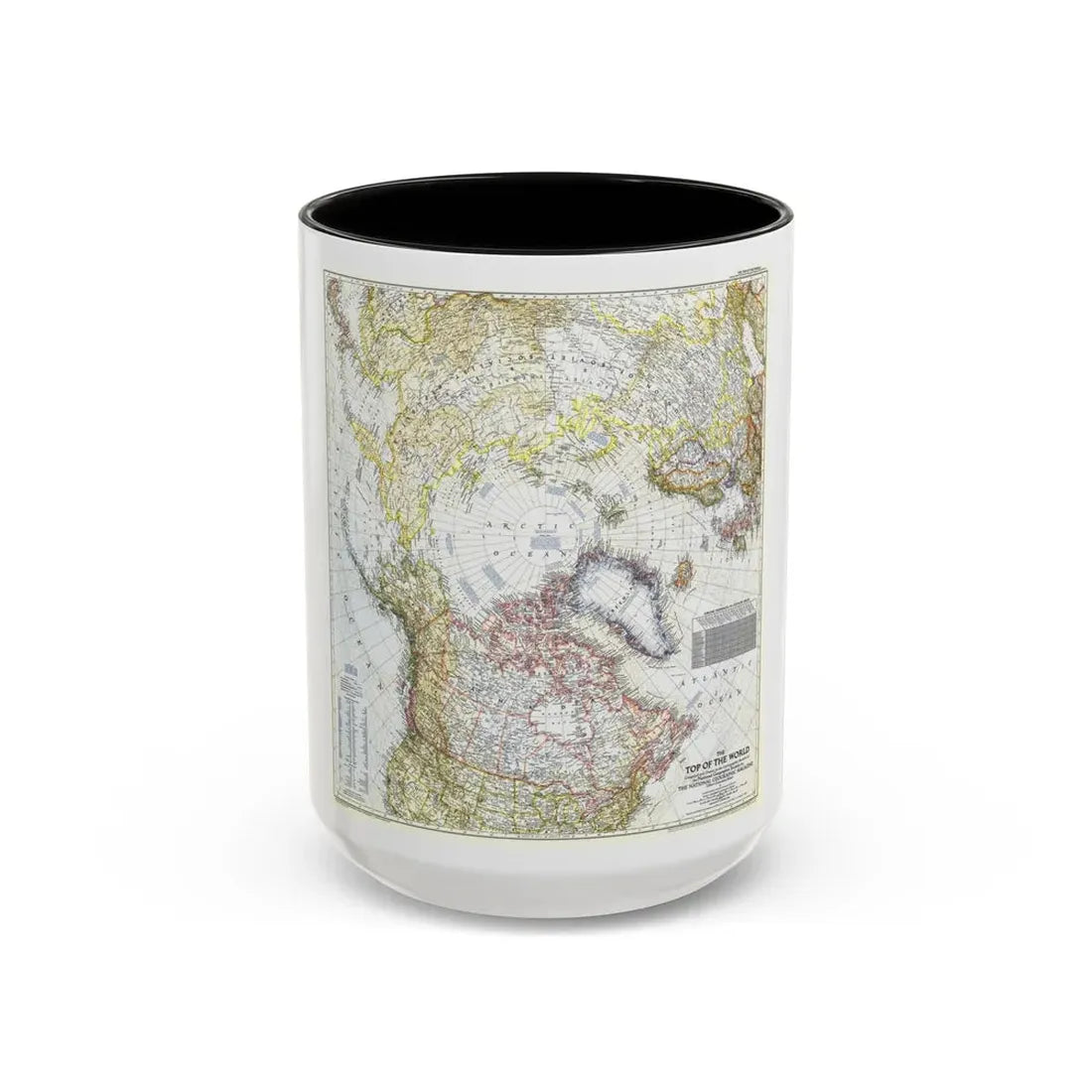 Top Of The World (1949) (Map) Accent Coffee Mug 15oz Black - Go Mug Yourself