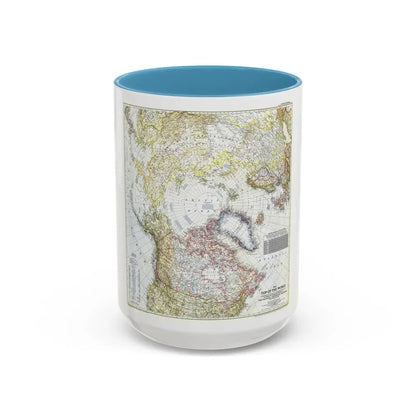Top Of The World (1949) (Map) Accent Coffee Mug 15oz Light Blue - Go Mug Yourself
