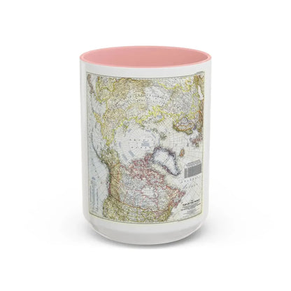 Top Of The World (1949) (Map) Accent Coffee Mug 15oz Pink - Go Mug Yourself