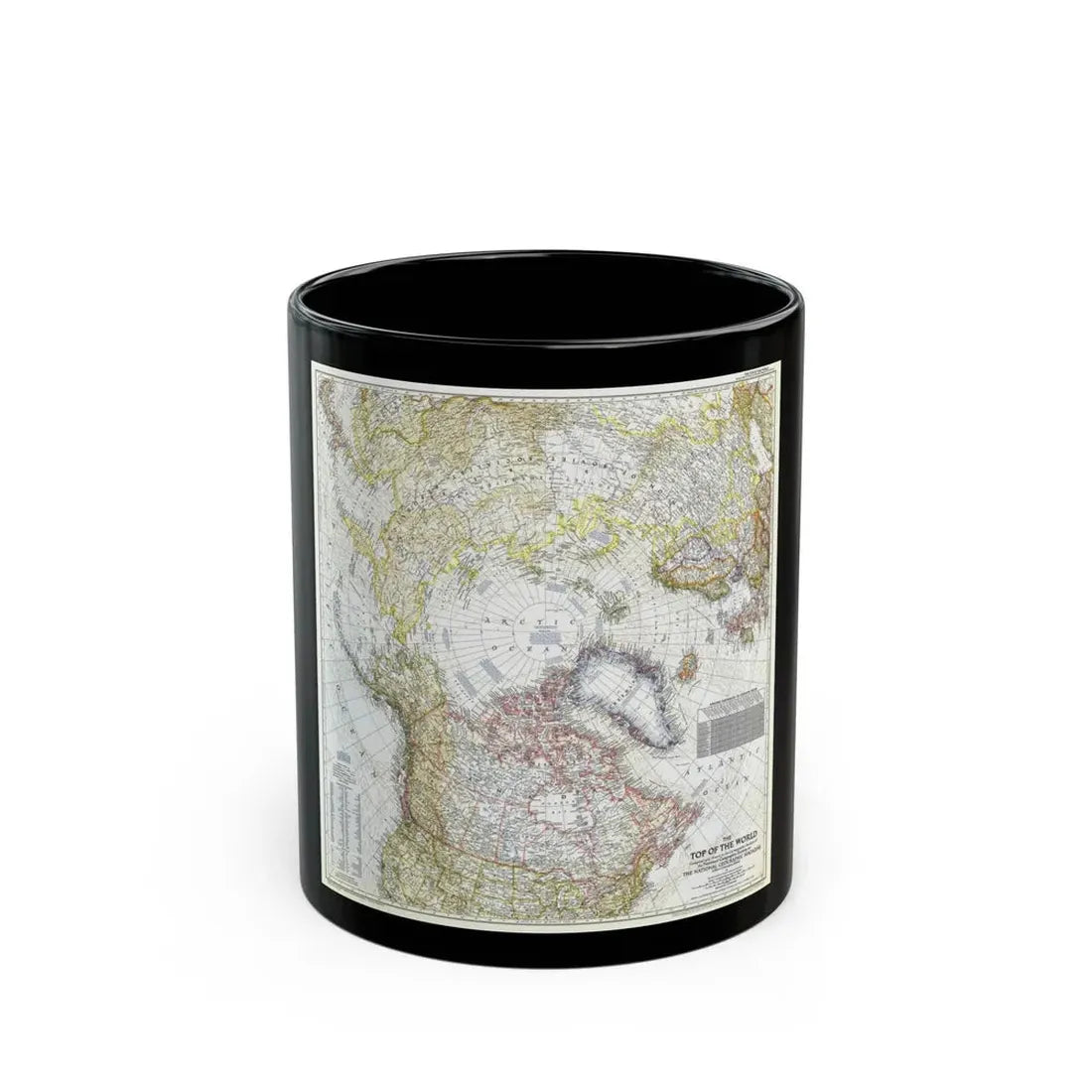 Top Of The World (1949) (Map) Black Coffee Mug 11oz - Go Mug Yourself
