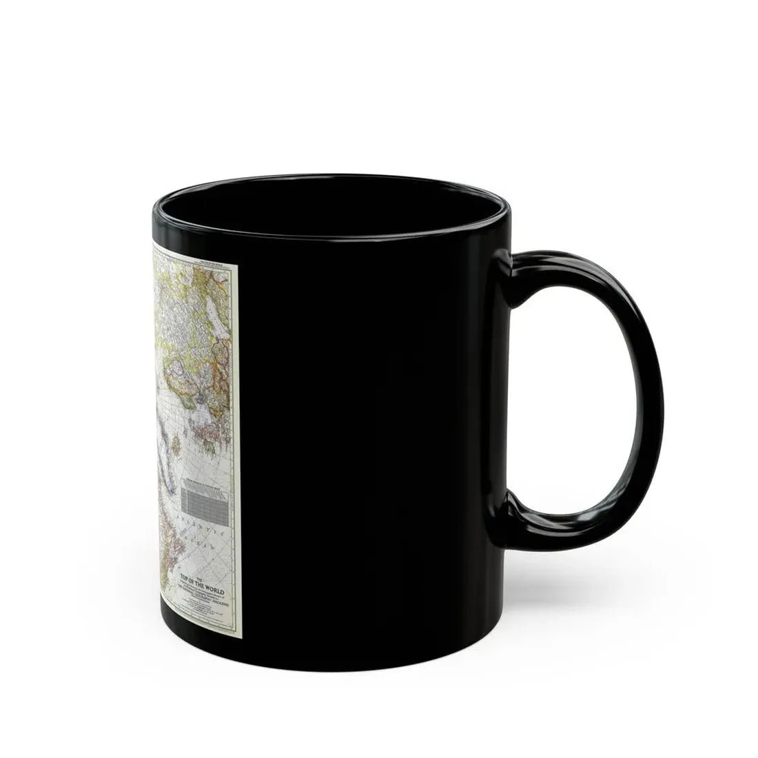 Top Of The World (1949) (Map) Black Coffee Mug - Go Mug Yourself