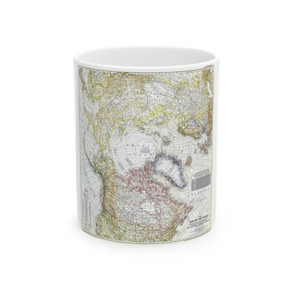 Top Of The World (1949) (Map) White Coffee Mug-11oz-Go Mug Yourself