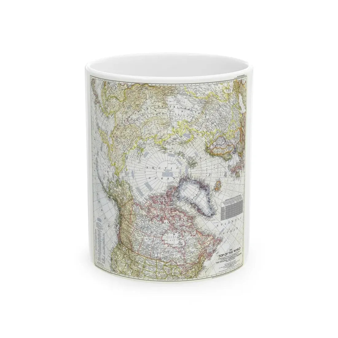 Top Of The World (1949) (Map) White Coffee Mug 11oz - Go Mug Yourself