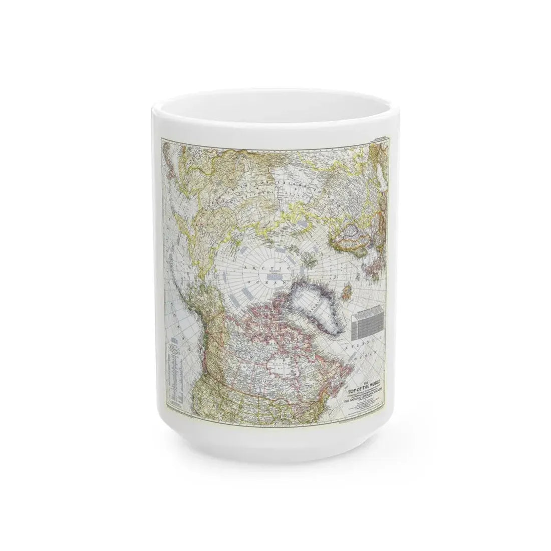 Top Of The World (1949) (Map) White Coffee Mug 15oz - Go Mug Yourself