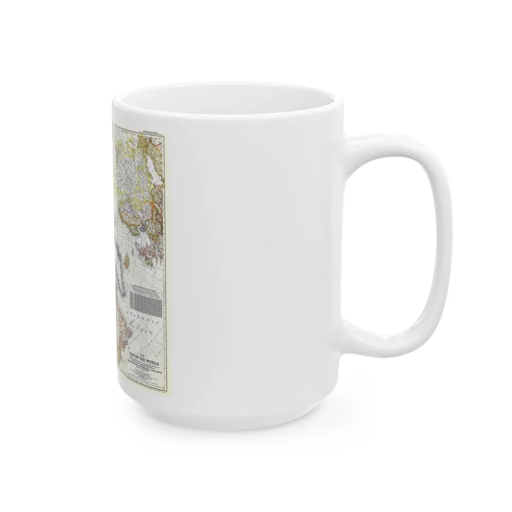 Top Of The World (1949) (Map) White Coffee Mug-Go Mug Yourself