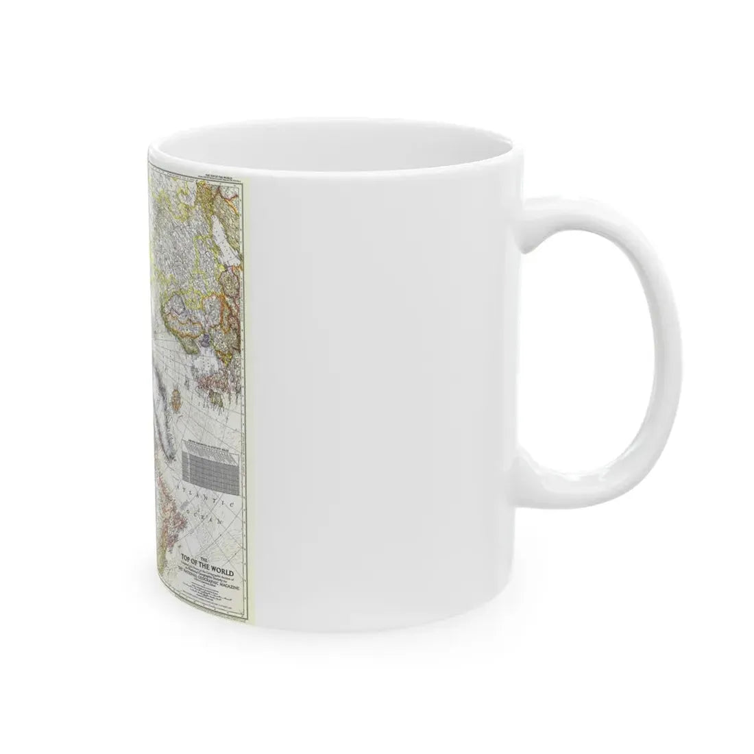 Top Of The World (1949) (Map) White Coffee Mug - Go Mug Yourself