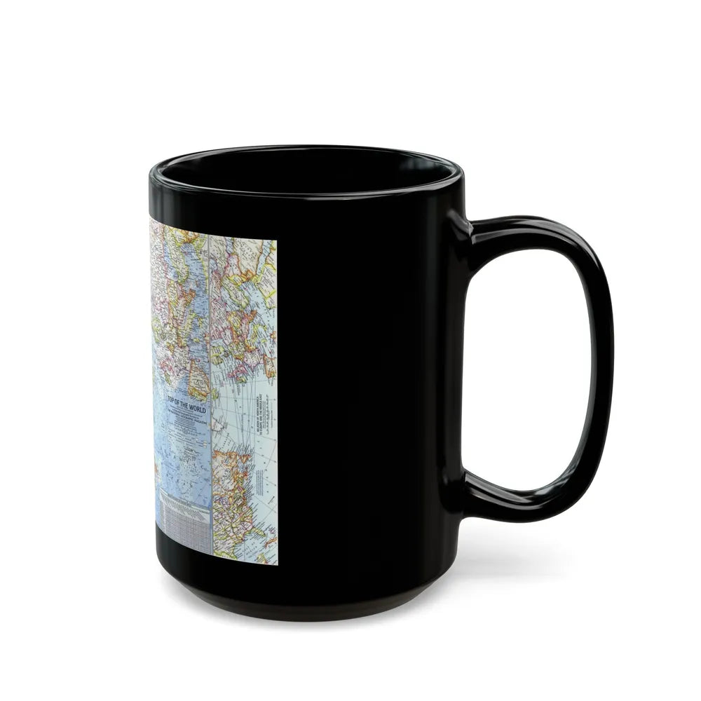 Top Of The World (1965) (Map) Black Coffee Mug-Go Mug Yourself