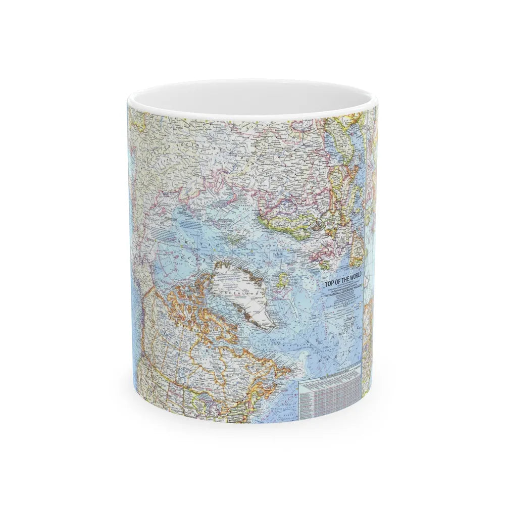 Top Of The World (1965) (Map) White Coffee Mug-11oz-Go Mug Yourself