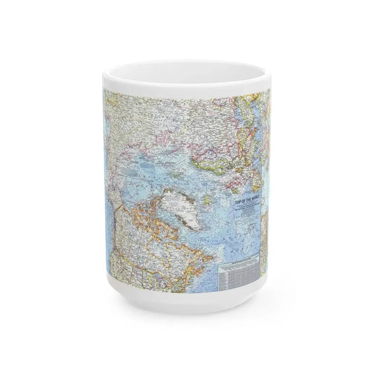 Top Of The World (1965) (Map) White Coffee Mug 15oz - Go Mug Yourself