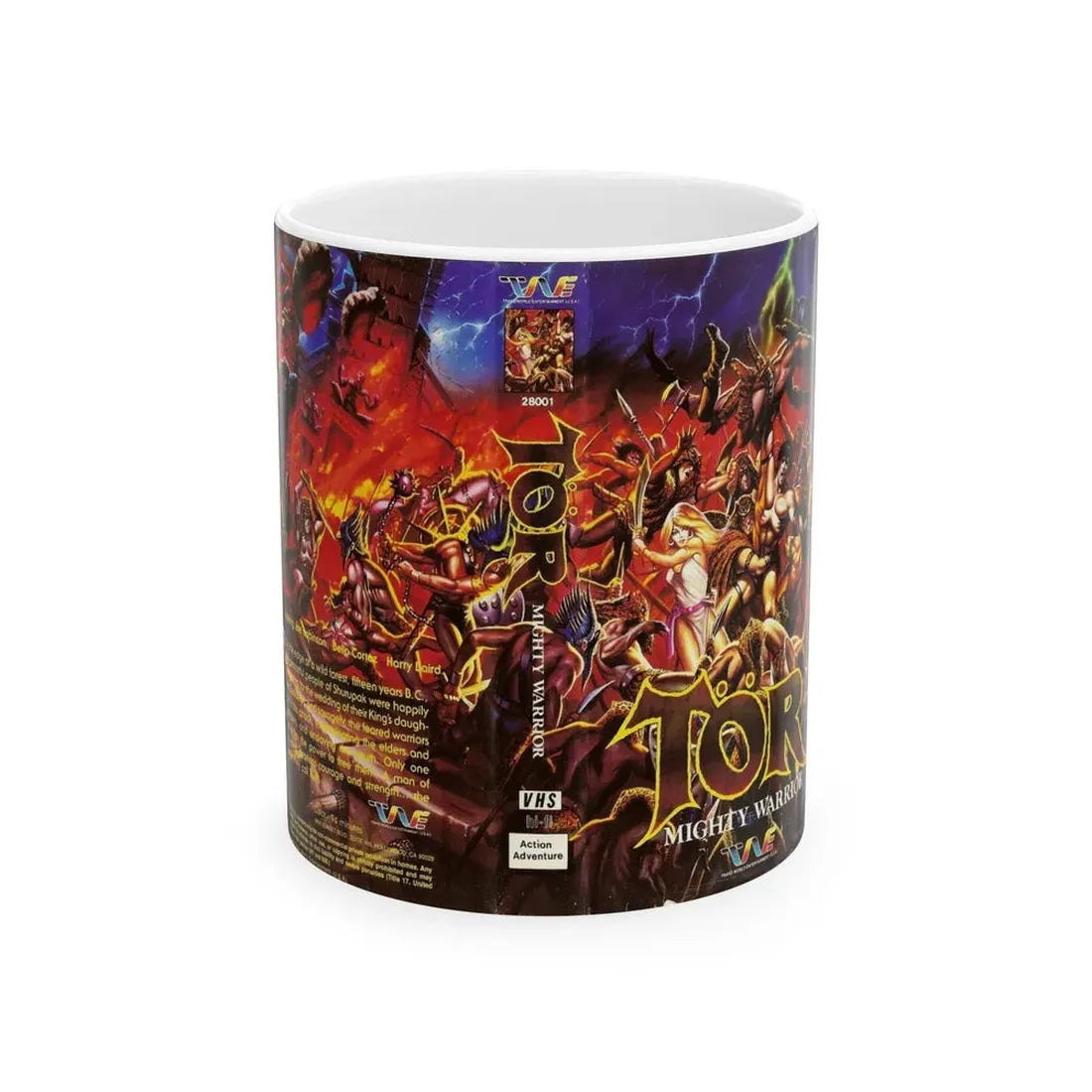 TOR MIGHTY WARRIOR (VHS COVER) - White Coffee Mug 11oz - Go Mug Yourself