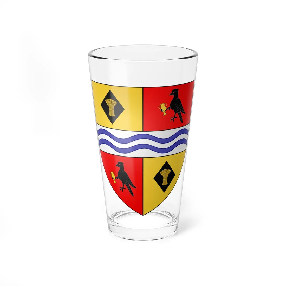 Torfaen COA shield (United Kingdom) (Coat of Arms) Pint Glass 16oz 16oz - Go Mug Yourself