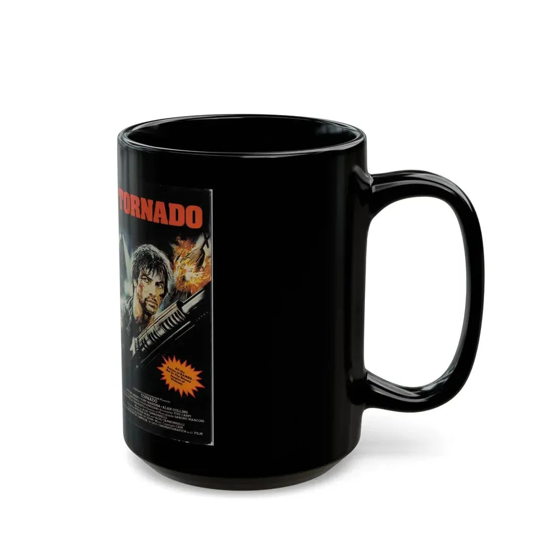 TORNADO LIGHTNING VIDEO (VHS COVER) - Black Coffee Mug - Go Mug Yourself