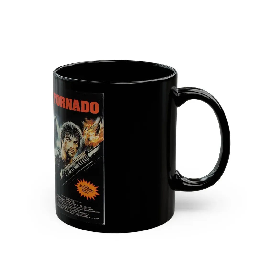 TORNADO LIGHTNING VIDEO (VHS COVER) - Black Coffee Mug - Go Mug Yourself