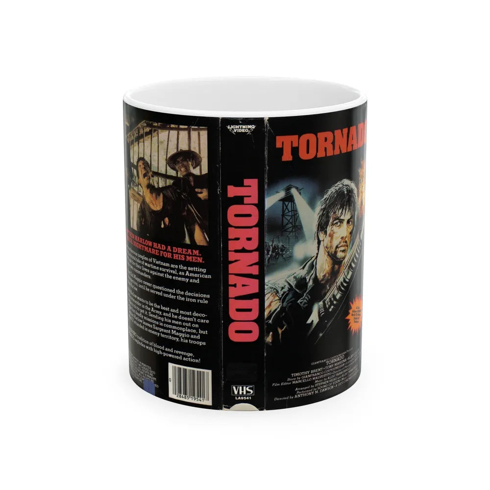 TORNADO LIGHTNING VIDEO (VHS COVER) - White Coffee Mug-11oz-Go Mug Yourself