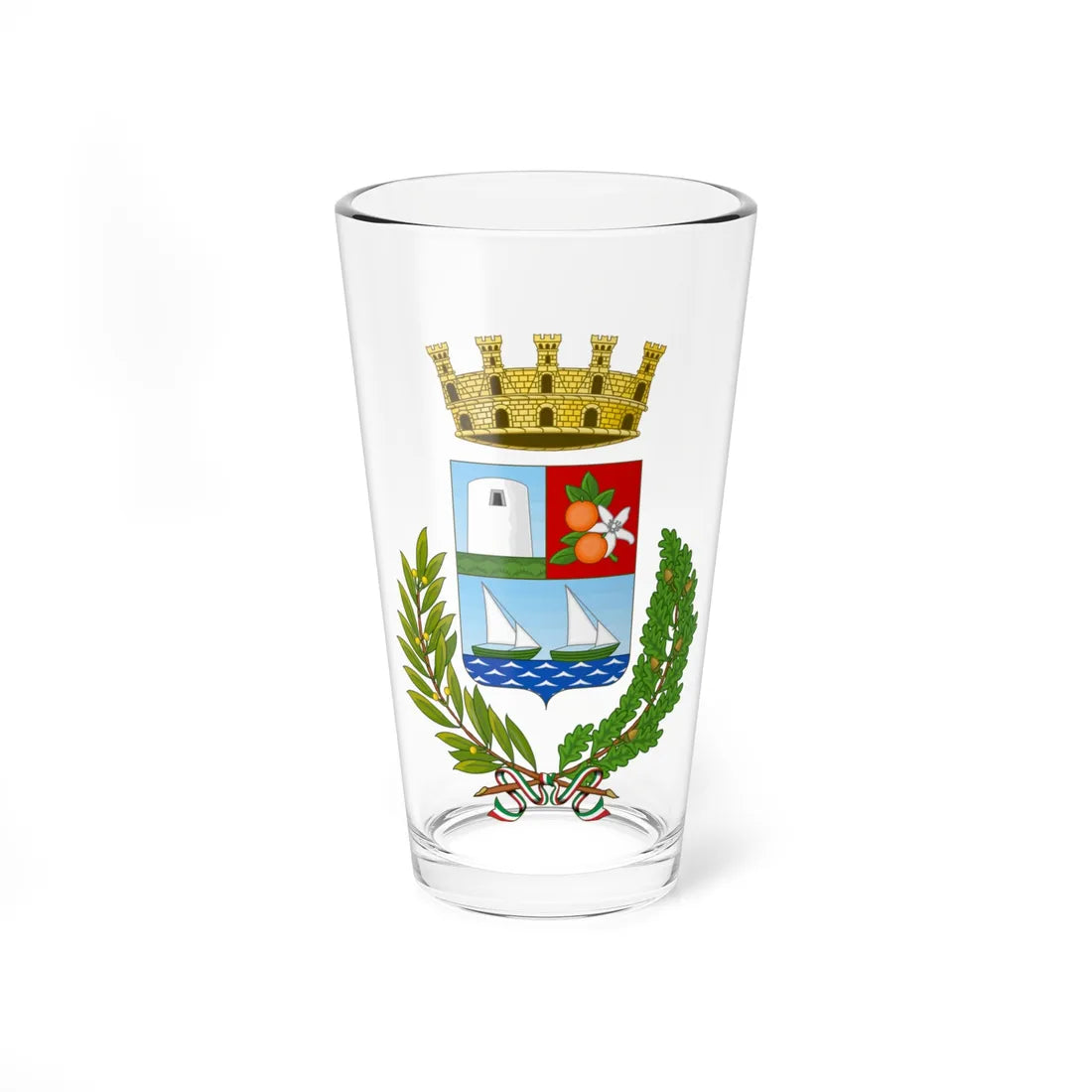 Tortolì-Stemma (Italy) (Coat of Arms) Pint Glass 16oz 16oz - Go Mug Yourself