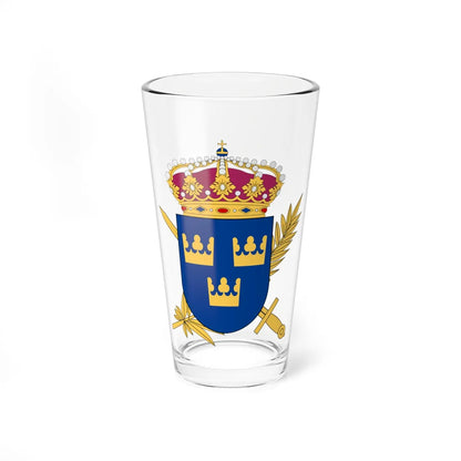 Totalförsvarets plikt- och prövningsverk vapen (Sweden) (Coat of Arms) Pint Glass 16oz 16oz - Go Mug Yourself