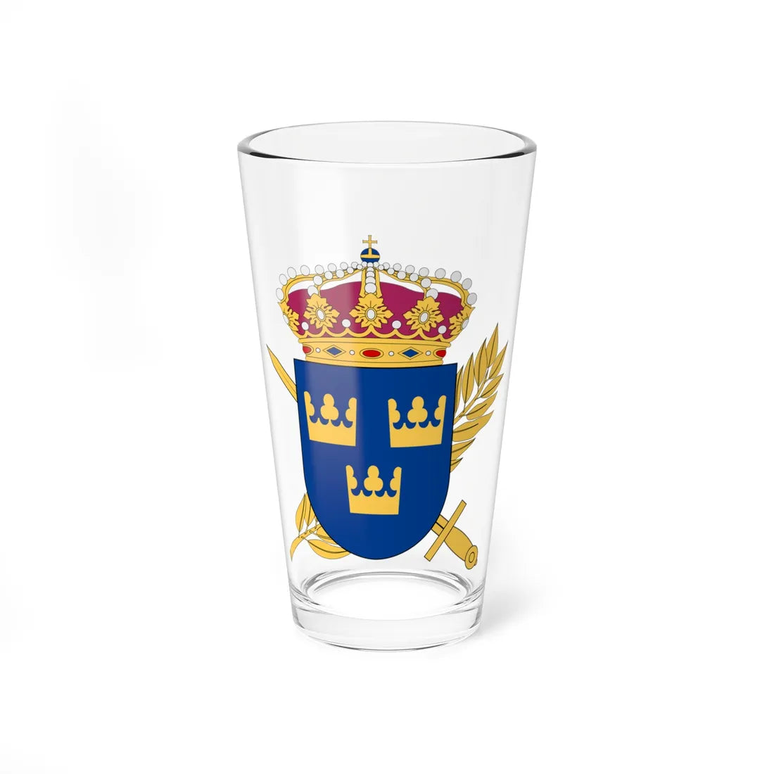 Totalförsvarets pliktverk vapen (Sweden) (Coat of Arms) Pint Glass 16oz 16oz - Go Mug Yourself