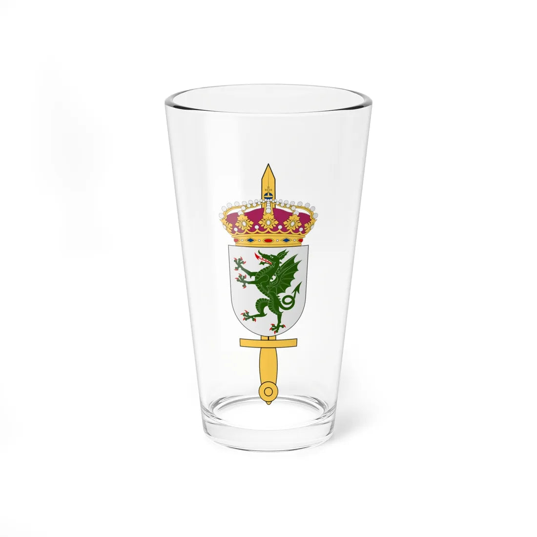 Totalförsvarets skyddsskola vapen (Sweden) (Coat of Arms) Pint Glass 16oz 16oz - Go Mug Yourself