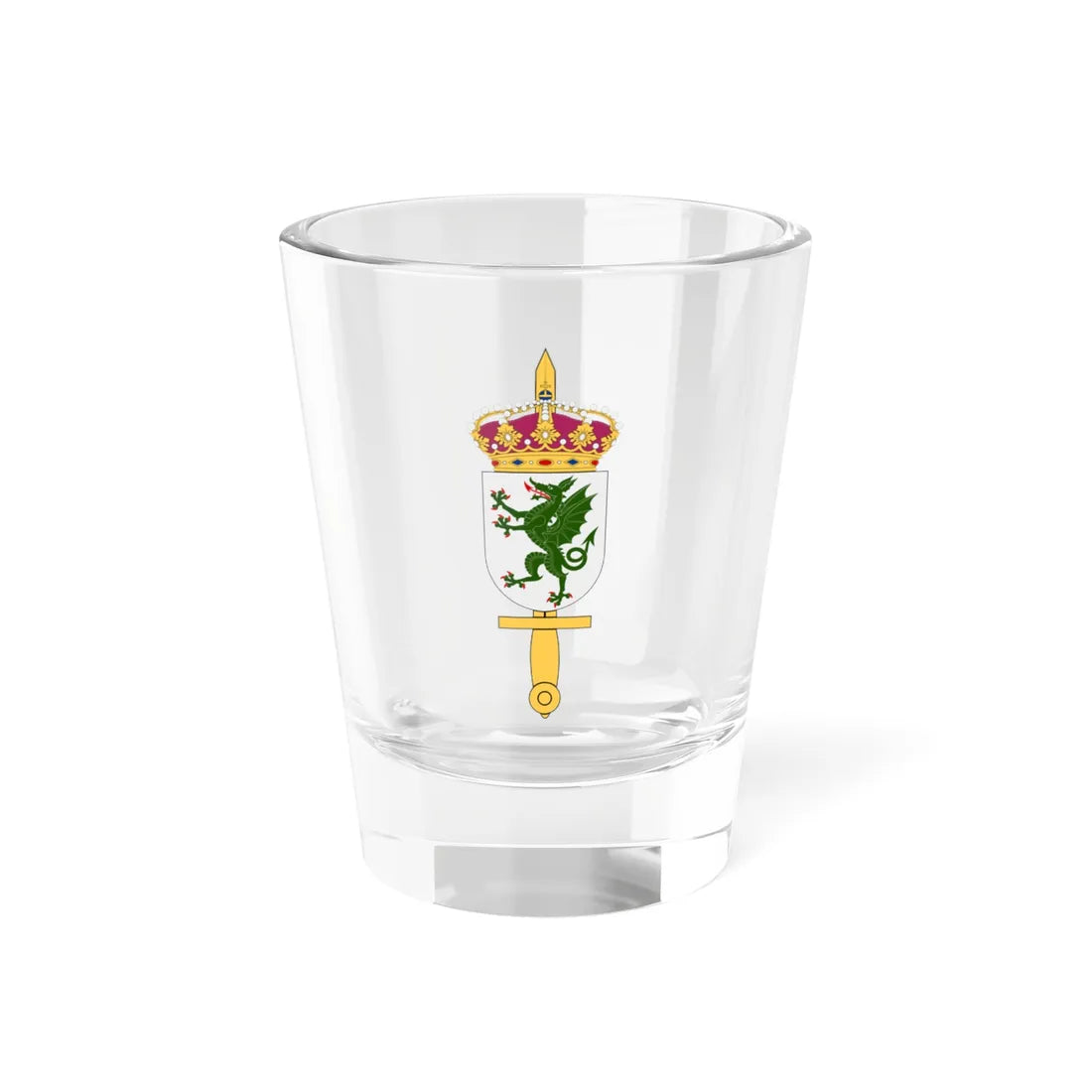 Totalförsvarets skyddsskola vapen (Sweden) (Coat of Arms) Shot Glass 1.5oz 1.5oz - Go Mug Yourself